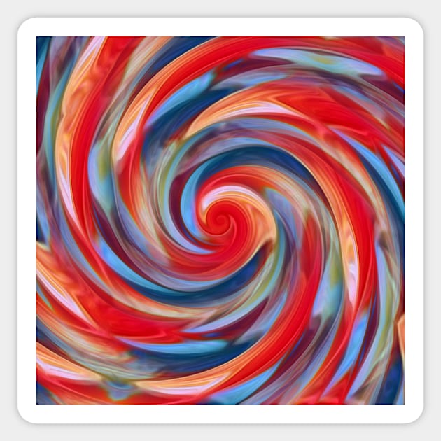 shades of blue scarlet and red spiral design Sticker by mister-john